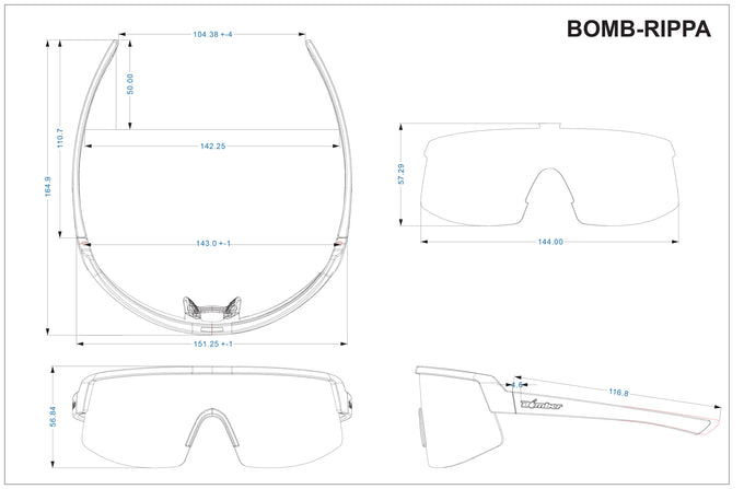 BOMB RIPPA Safety - Polarized Red Mirror