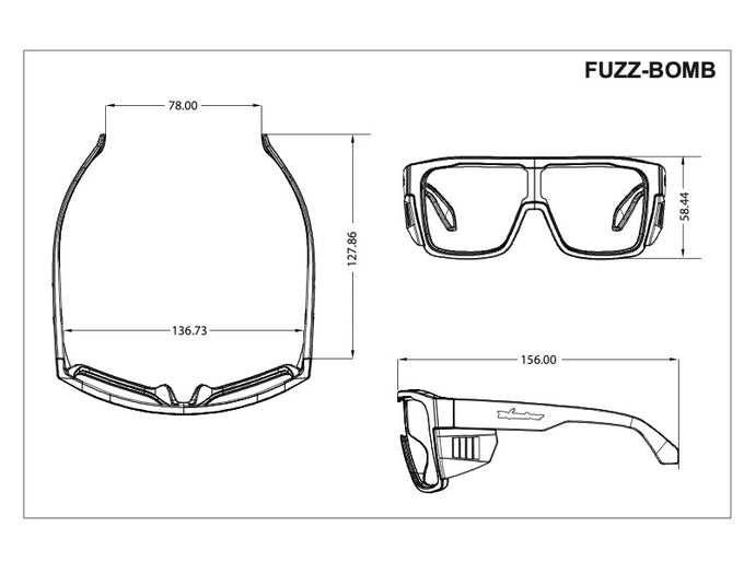 FUZZ Bomb Safety - Polarized Red Mirror