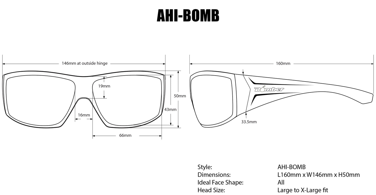 AHI Safety - Polarized Ice Blue Mirror