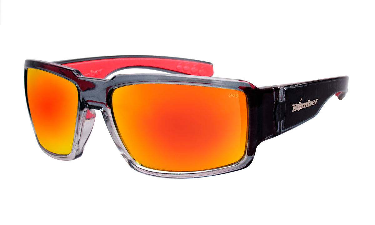 Red Mirrored Safety Sunglasses with UVA/UVB Protection
