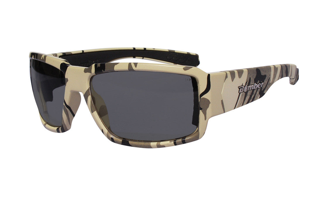 Bomber Boogie Sand Camo Frame/Smoke Safety Lens Sunglasses