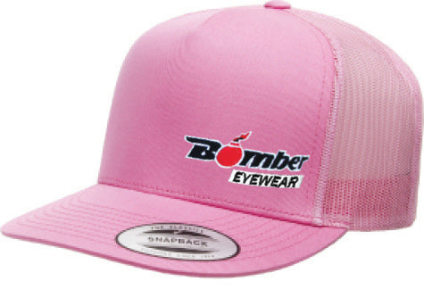 Pink Flat Bill Mesh Snapback Hat | Bomber Eyewear