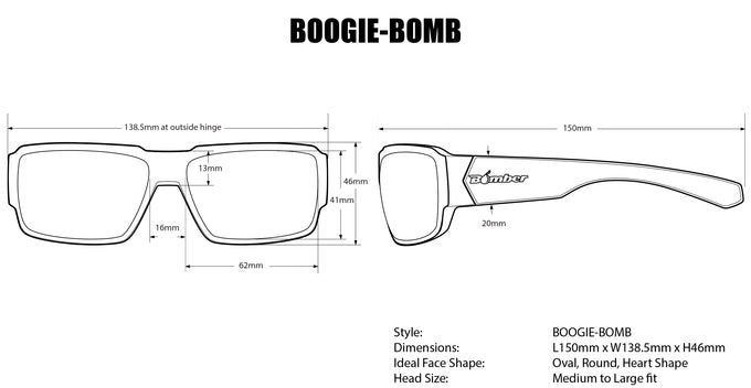 BOOGIE Safety - Polarized Blue Mirror Crystal